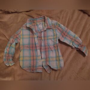 Plaid Kids Cotton Button Up Shirt Multicolor 24mo
